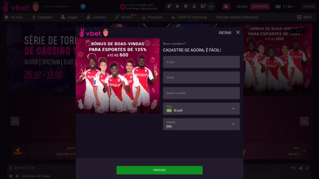Como se Registrar na VBET?